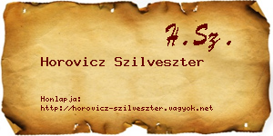 Horovicz Szilveszter névjegykártya