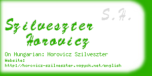 szilveszter horovicz business card